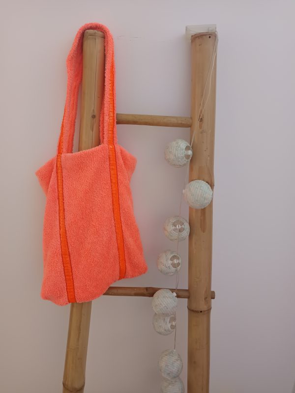 temp_file_1778776167693 Tote bag rayé éponge – Orangé